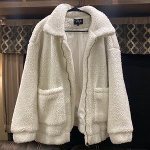 furry zip-up jacket